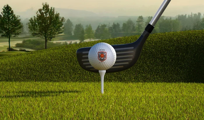Golfista připravující se na úder